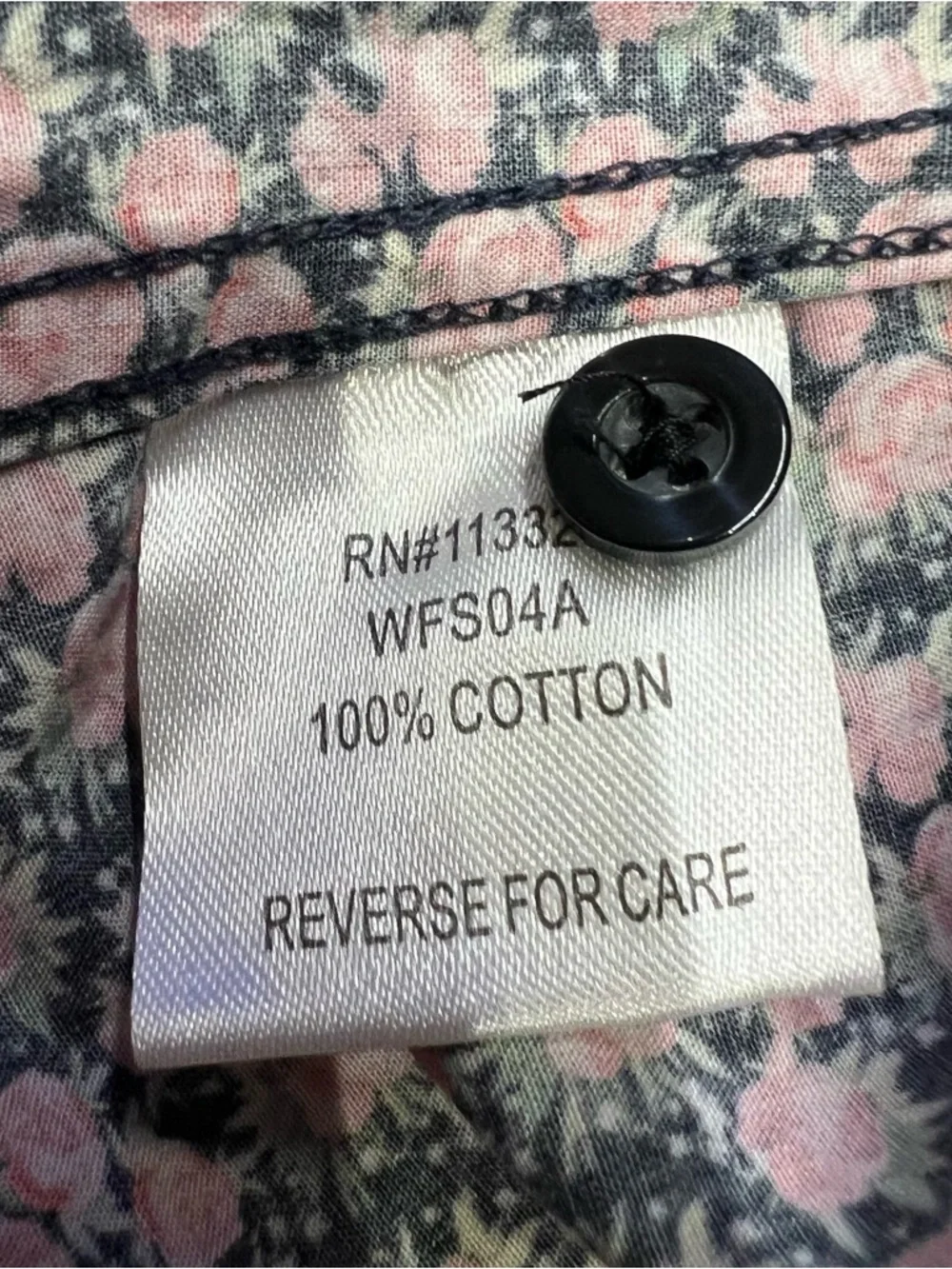 Wildfang Black Shirt with Pink Floral Print - Picture 3 of 4